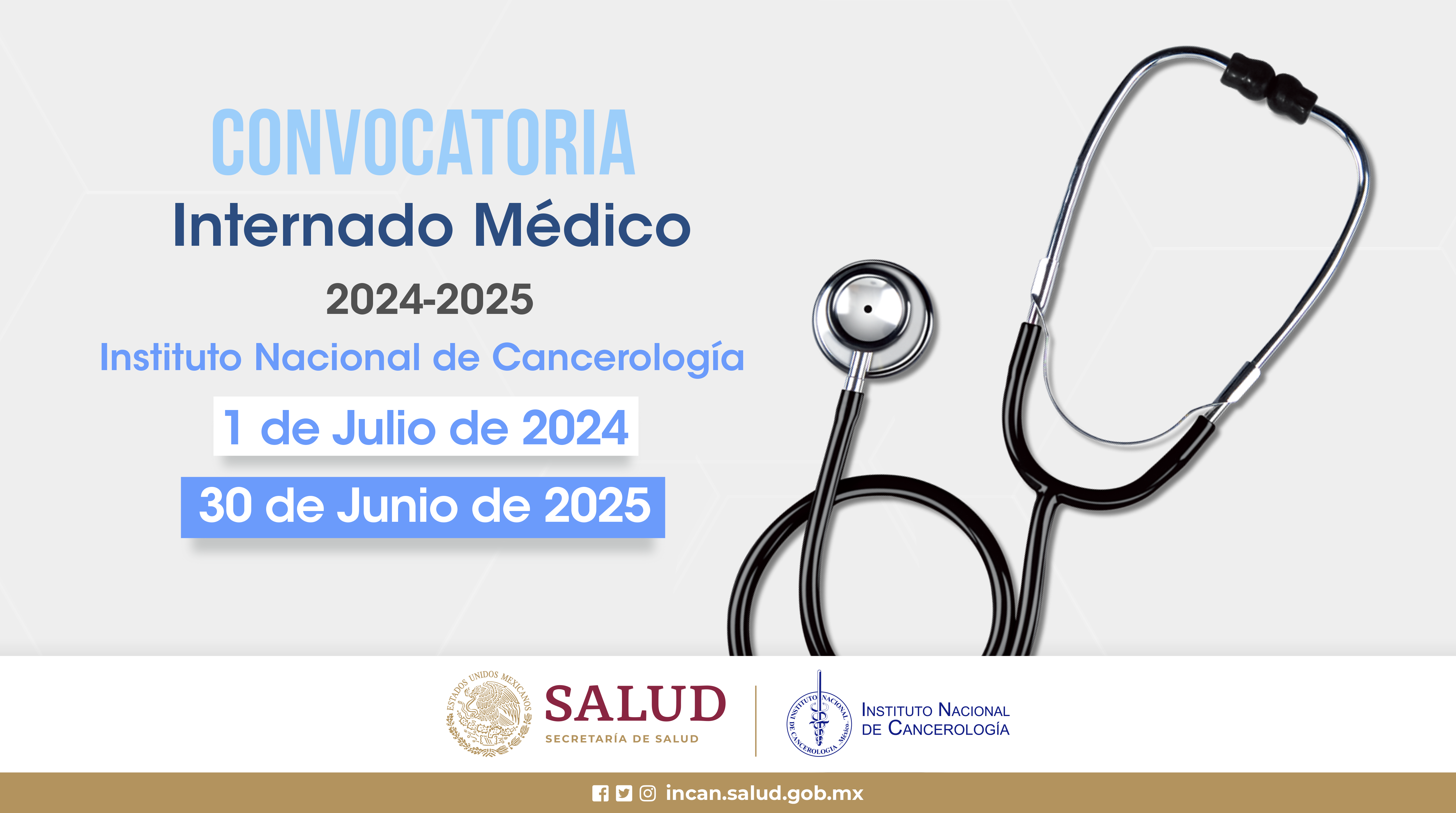 CONVOCATORIA A INTERNADO MÉDICO 2024-2025 INSTITUTO NACIONAL DE CANCEROLOGÍA