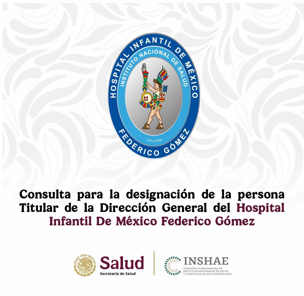 Aviso de Reanudación del Procedimiento de Consulta para la designación de la persona Titular de la Dirección General del HIMFG